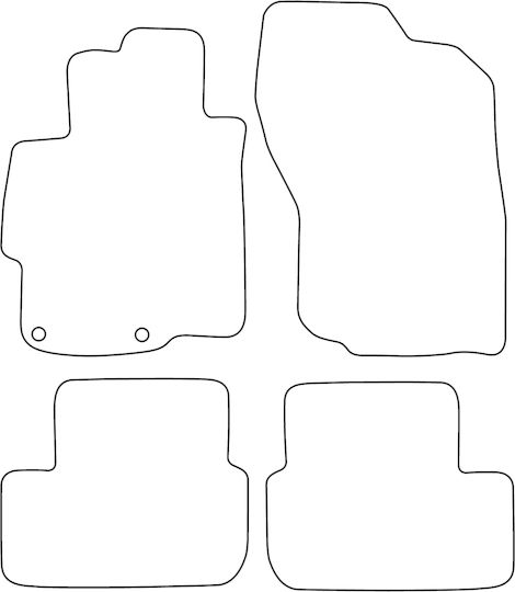 Moltico Satz Vorder- und Hintermatten Universal 4Stück aus Teppichboden Mitsubishi Lancer Ford Kante 2007-2016 Blau
