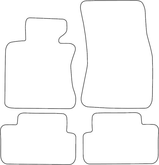 Set Covorașe Velur Potrivite BMW Seria 6 E63 2004-2011 Margine Albastră