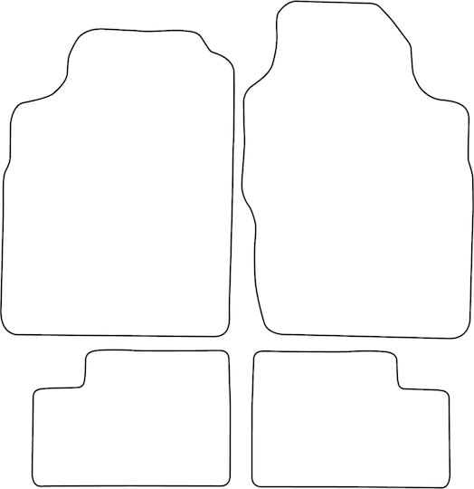 Set Velour Mats Matching Ford Escort V 3-door 1990-1995 Blue Edging