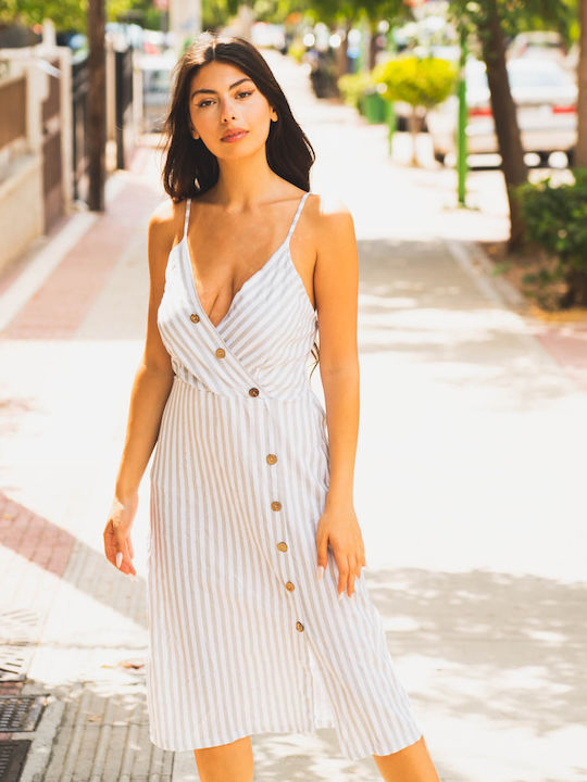Summer Maxi Shirt Dress Striped