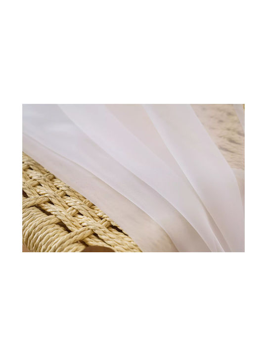 Cotton Market Κουρτίνα με Τρουκς Λευκή 200x250εκ.