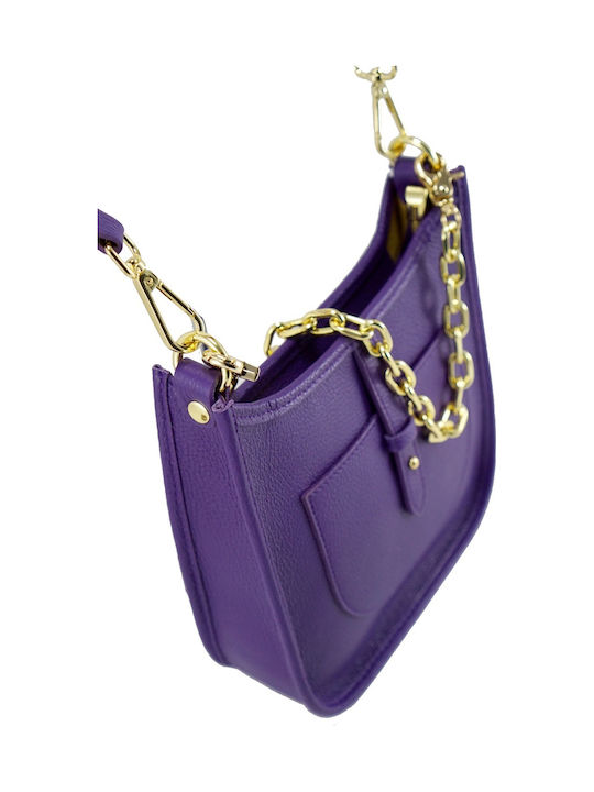 Leather Women's Bag Crossbody Purple