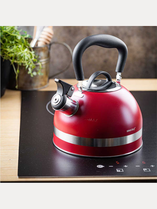 KING Hoff Retro Kettle Stainless Steel Red 1800ml