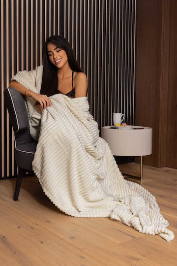 Cotton Market Pătură Fleece Extra-dublă 220x240cm Cremă