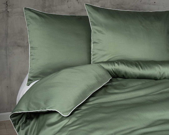 Detexpol Set Huse Pentru Pilote 100% Bumbac 140x200cm Simplă Cu Față De Pernă Verde