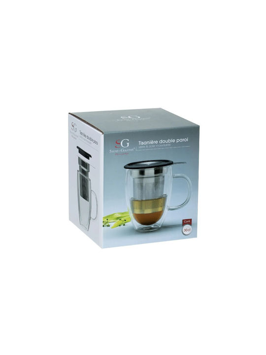 Atmosphera Atmosphera Louie Becher Glas mit Deckel Transparent 300ml