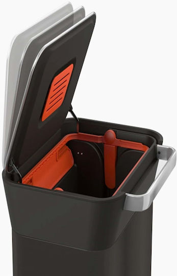 Joseph Joseph Les Collectors Mülleimer aus Inox mit Pedal Schwarz 30lt
