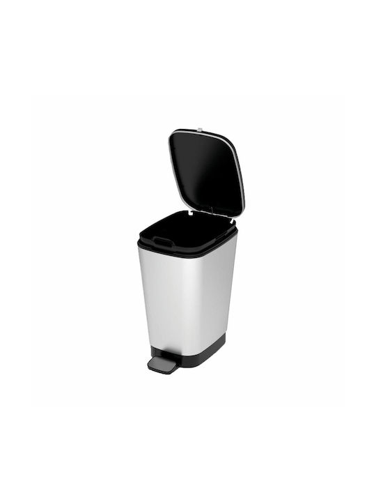 Kis Chic Coș de Gunoi Plastic cu Pedală Argintiu 35lt 1buc