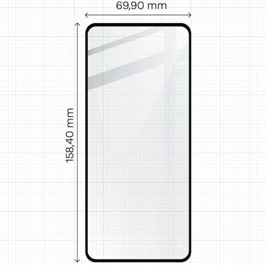 Bizon Glass Edge 2 Tempered Glass Compatible With Lenovo Moto G14 G54 G54 Power G55 Black