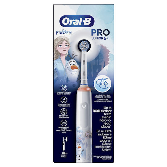 Oral-B Pro 3 Junior Elektrische Kinderzahnbürste mit Stoppuhr für 6+ Jahre mit Ersatzteilen