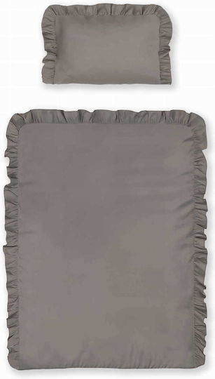 Detexpol Сет Бебешка Долен Калъф с Калъфка за Възглавница Warm Gray 100x135см.