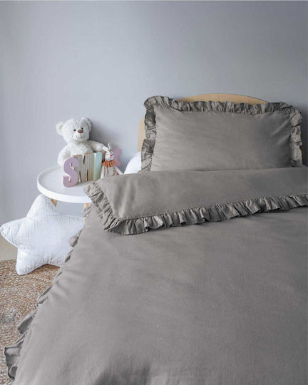 Detexpol Сет Бебешка Долен Калъф с Калъфка за Възглавница Warm Gray 100x135см.