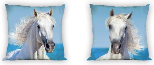 Horses White Cushion Cover 40*40 Cm