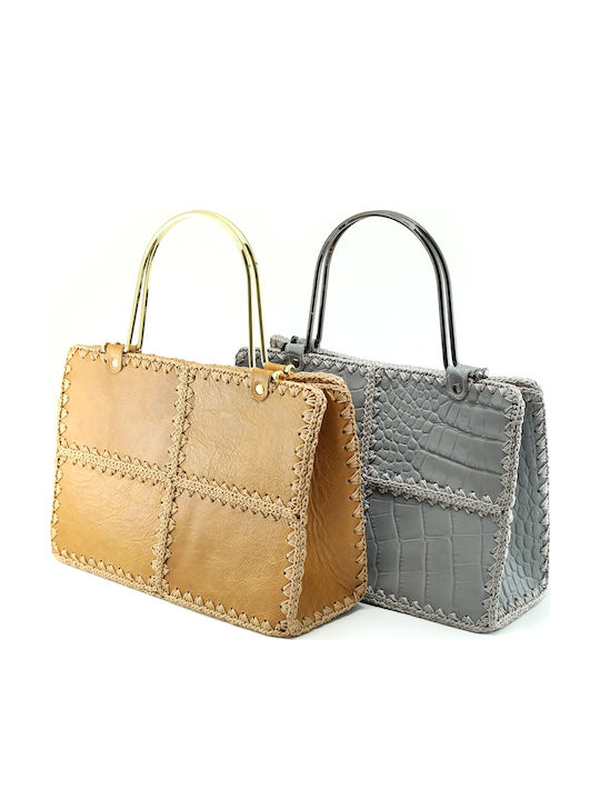 Leather Women's Bag Shoulder Gray