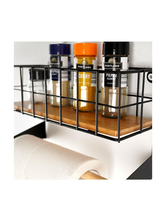 Vilde Wooden Paper Towel Holder Black 32x10x18cm 229060