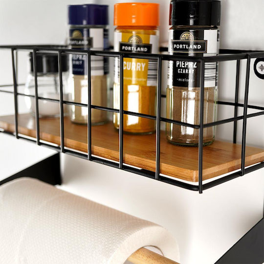 Vilde Wooden Paper Towel Holder Black 32x10x18cm 229060