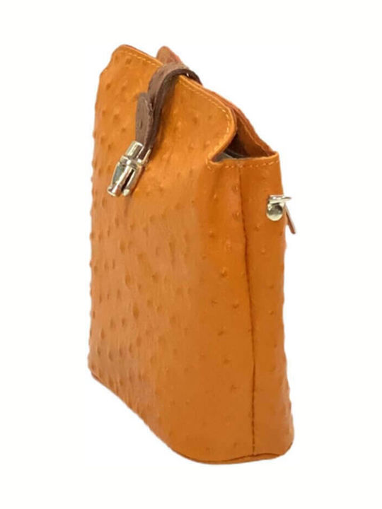 Leder Damentasche Schultertasche Orange