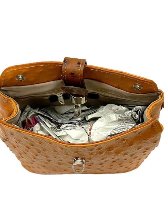Leder Damentasche Schultertasche Orange