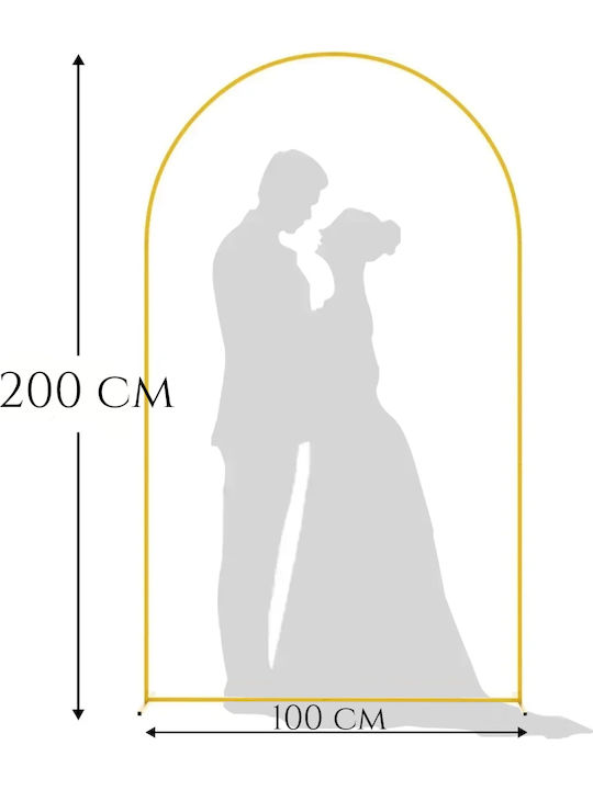 Rechteckiger Ballonbogenrahmen 200x100 cm Gold