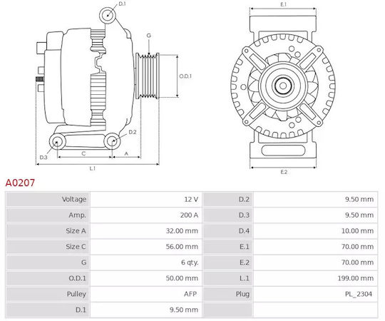 Alternator Viano Vito 2.0CDI 2.1CDI