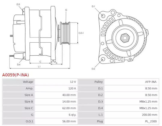 Alternator A3 Galaxy Alhambra Toledo