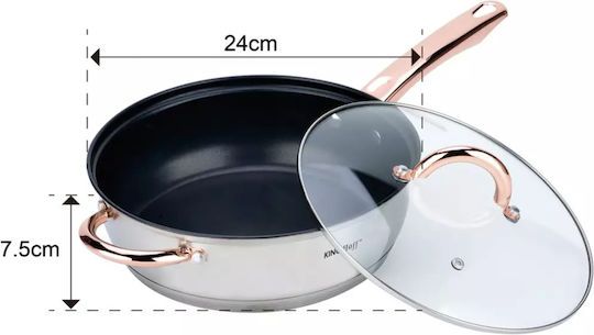 KING Hoff KING Hoff Kochgeschirr-Set aus rostfreiem Stahl Inox / Roségold mit Antihaftbeschichtung, 6 Teile