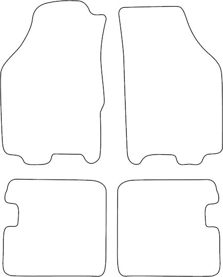 Velour Carpet Car Mats Set Front and Back Lancia Ypsilon II 2003-2011 Black Raised Sides