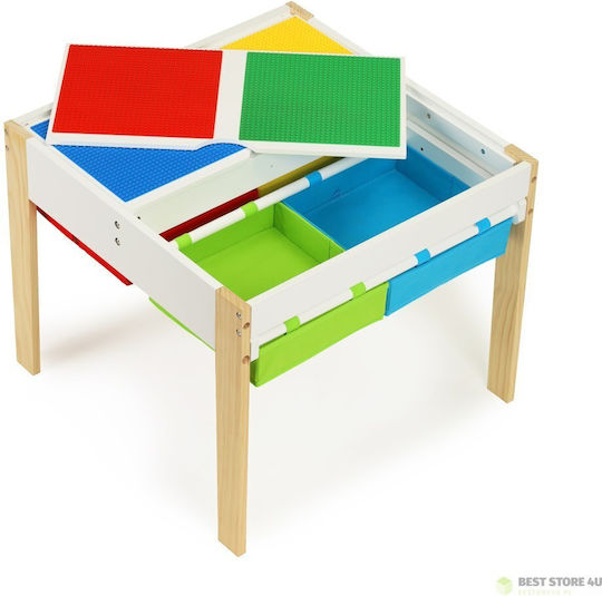 Kids Table and Chairs Set made of Wood Multicolour Ecotoys