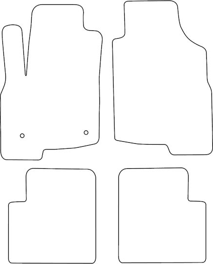 Set Velour Mats Fitting Fiat Panda Iii 2012 Red Edging
