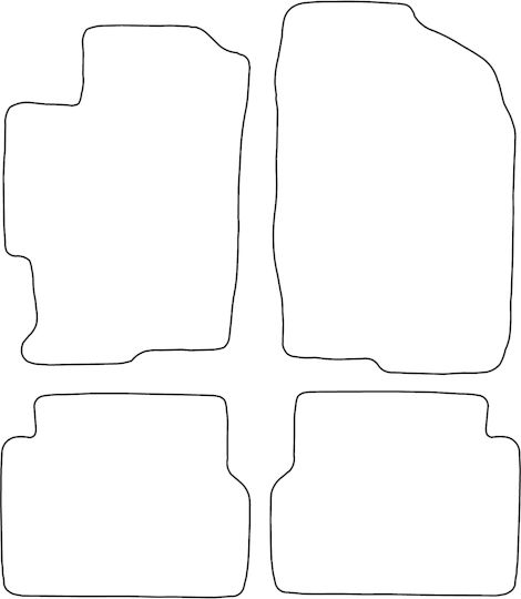 Set Velour Car Mats Fitting Mazda 6 I 2002-2007 Red Edging