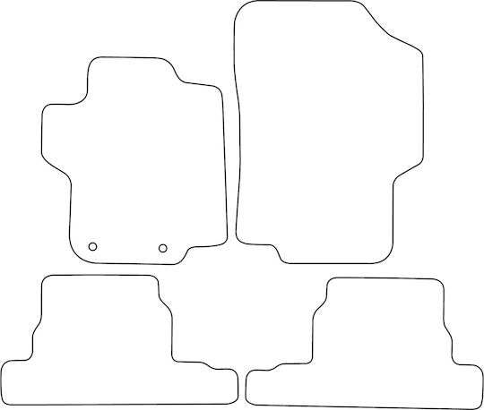 Set Velour Mats Fitting Peugeot 1007 2005-2009 Red Edging