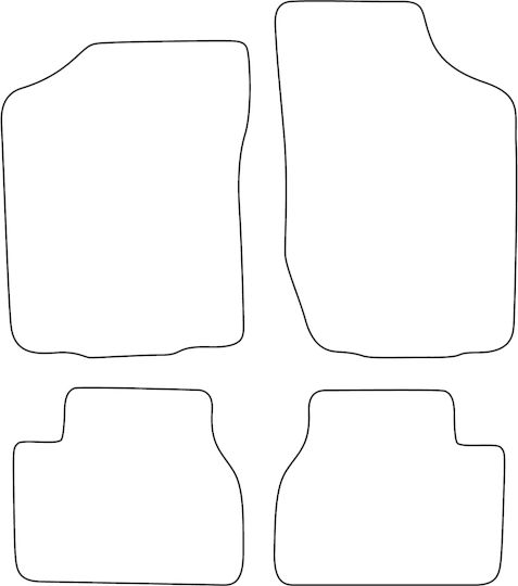 Set Velour Mats Fitting Nissan Micra I K10 1982-1992 Red Edging