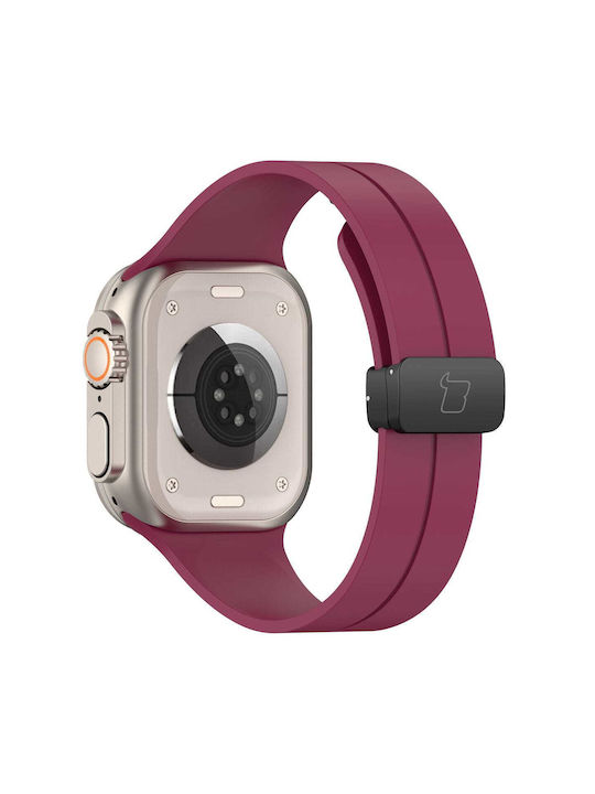 Curea Bizon pentru Ceas Silicon L Apple Watch 44 45 46 49mm Burgundy