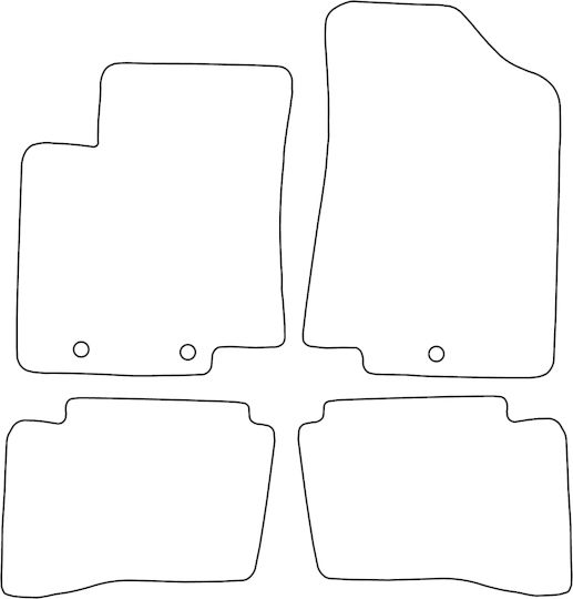 Set Velours Fußmatten Für Kia Rio III 2011-2017 Rote Kante