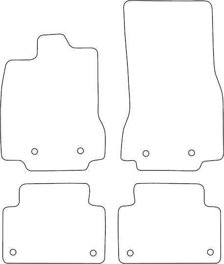 Set Velour Mats Fitting Jaguar Xf I 2008-2015 Red Edging