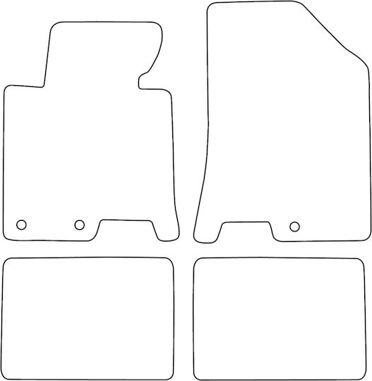 Set Covorașe Auto Velur Hyundai I40 2011-2019 Margine Roșie