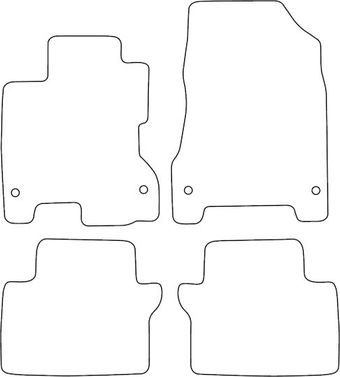 Velour Mat Set Compatible Renault Koleos I 2007-2016 Red Edging