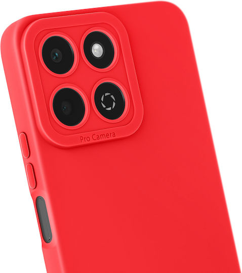 Avizar Case Honor 200 Smart Silicone Matte Camera Block Protected Red