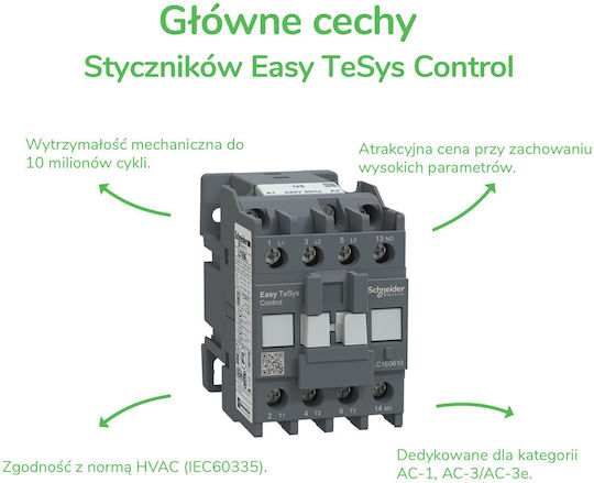 Schneider Electric Tesys Ρελέ Ράγας Ισχύος 12A Τριπολικό με Τάση 24V