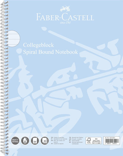 Faber-Castell Σημειωματάριο Σπιράλ Α4 80 Φύλλων Ριγέ Μπλε