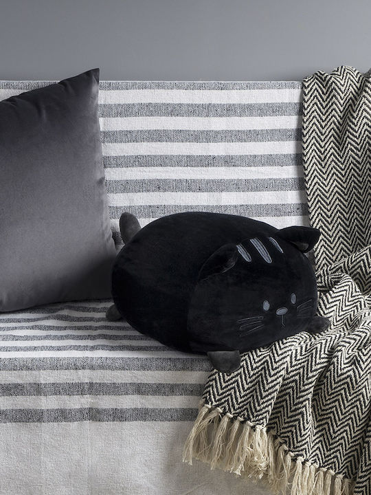 Decorative Pillow Cat Cushion Kitty Black Balvi 26808