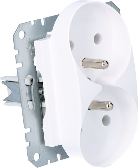 Schneider Electric Διπλή Πρίζα Ρεύματος Λευκή