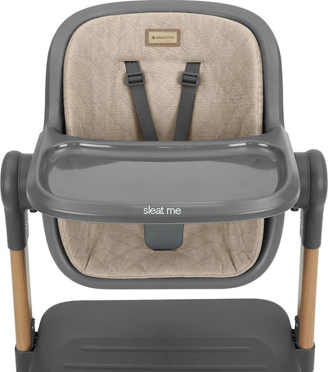 Kikka Boo 2in1 Bedside Crib + Highchair Sleat Me Beige 31003020110