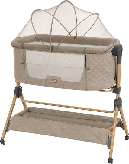 Kikka Boo 2in1 Bedside Crib + Highchair Sleat Me Beige 31003020110