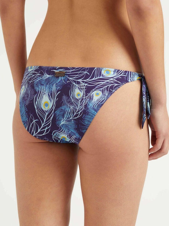 Bikini Slip mit Schnürchen Blau