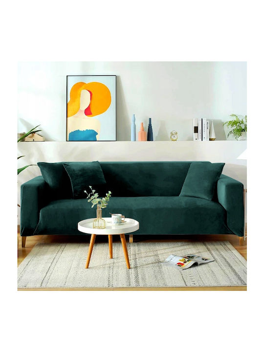 Ubieramy Meble Elastische Abdeckung für Dreisitziges Sofa Bottle Green 1Stück