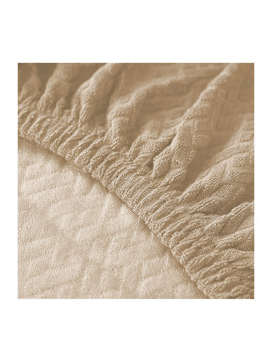 Ubieramy Meble Husă Elastică Scaun Beige Jacquard 1buc