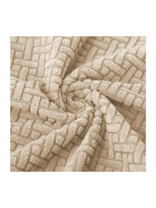 Ubieramy Meble Husă Elastică Scaun Beige Jacquard 1buc