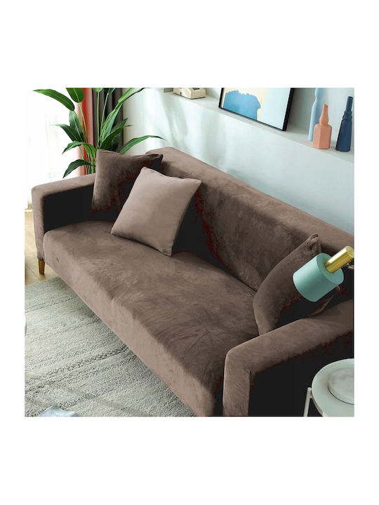 Ubieramy Meble Ελαστικό Κάλυμμα Τετραθέσιου Καναπέ Cocoa Brown