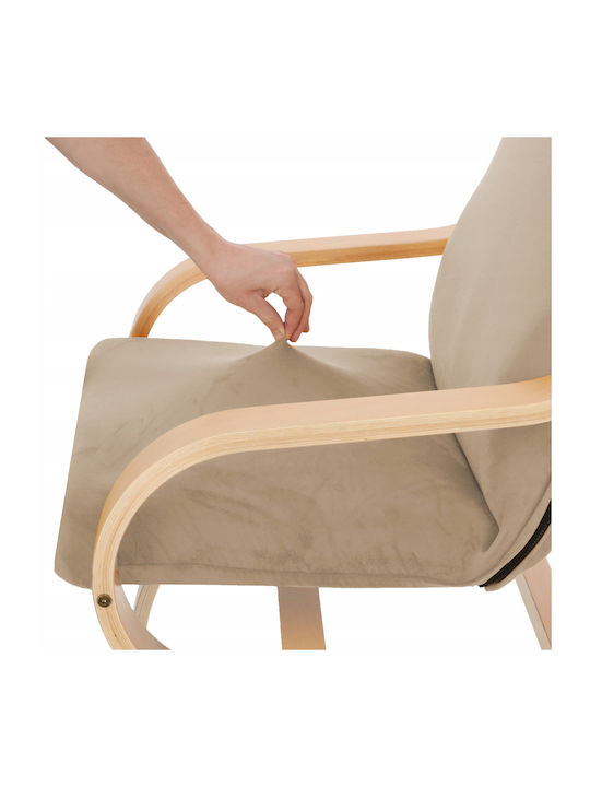 Ubieramy Meble Elastische Abdeckung für Stuhl Beige Cappuccino 1Stück